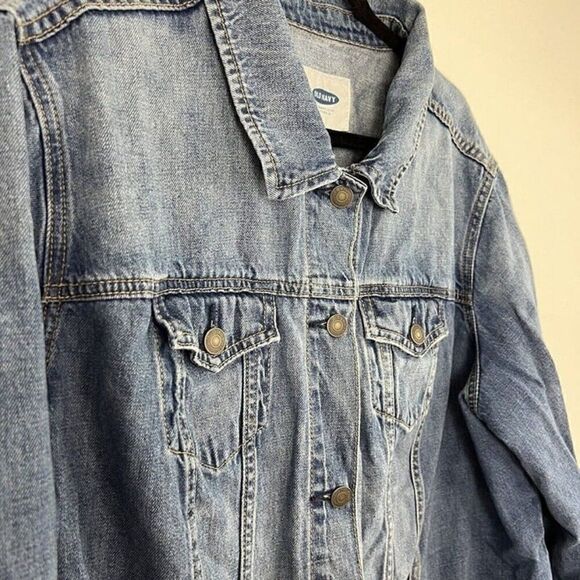 Old Navy Plus Size XXL Jean Jacket Blue Denim Relaxed Boyfriend Fit Coat - Picture 7 of 8